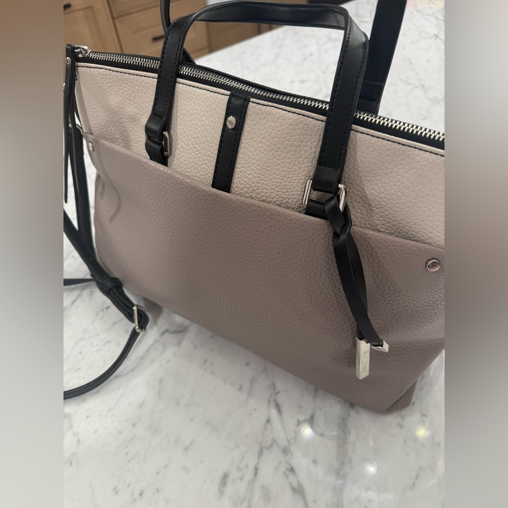 ❤️SOLD❤️ NEW Nine West Cashmere Grey Beige Black Shoulder Bag Crossbody Purse - Picture 6 of 13